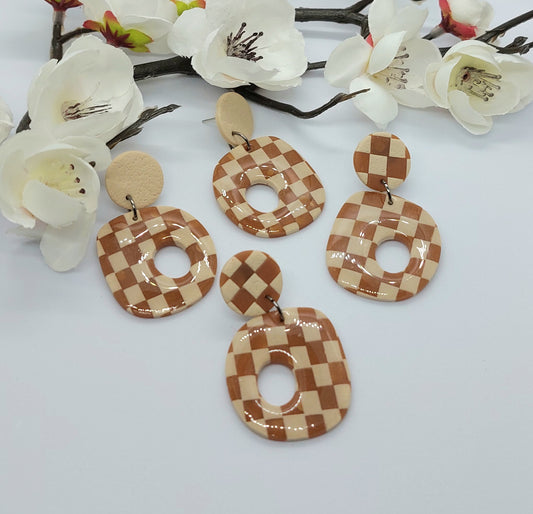Checkmate Organic Circle Earrings