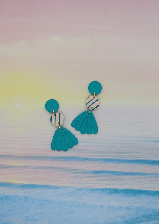 Long Seashell Dangle Earrings